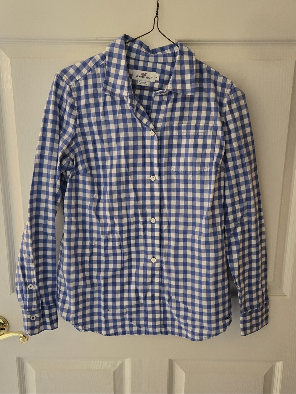 Vineyard Vines Blue Gingham Plaid Flannel Shirt 4